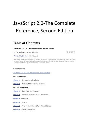 JavaScript 2.0-The Complete Reference, Second ... - freecodingtutorial