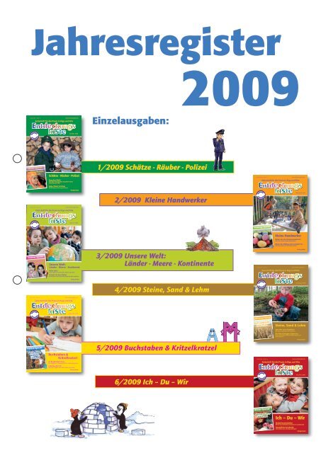 Jahresregister 2009 Einzelausgaben - Entdeckungskiste