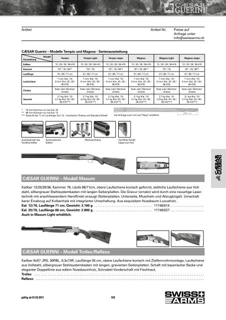 PRÄZISION Verlangen nach - Swiss Arms