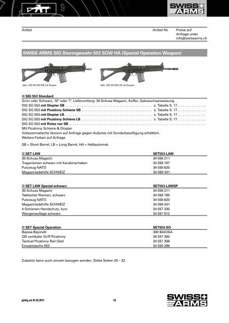 PRÄZISION Verlangen nach - Swiss Arms