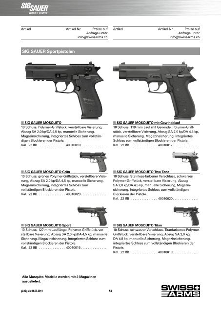 PRÄZISION Verlangen nach - Swiss Arms