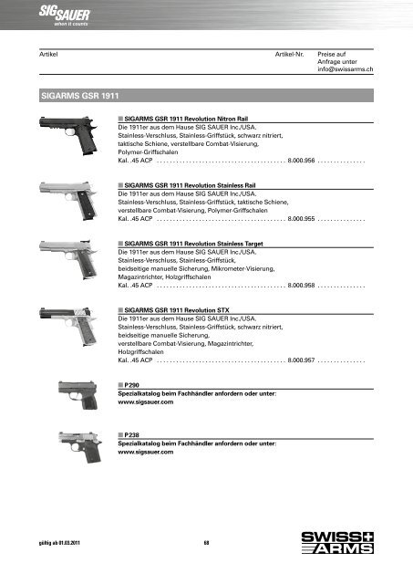 PRÄZISION Verlangen nach - Swiss Arms