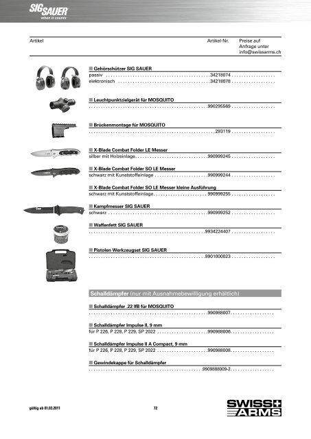 PRÄZISION Verlangen nach - Swiss Arms