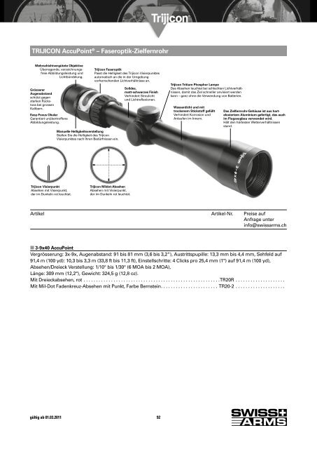 PRÄZISION Verlangen nach - Swiss Arms