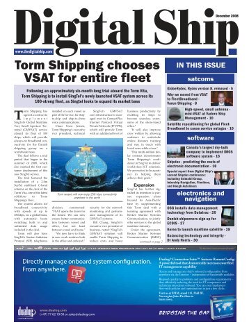 Torm Shipping chooses VSAT for entire fleet - Digital Ship