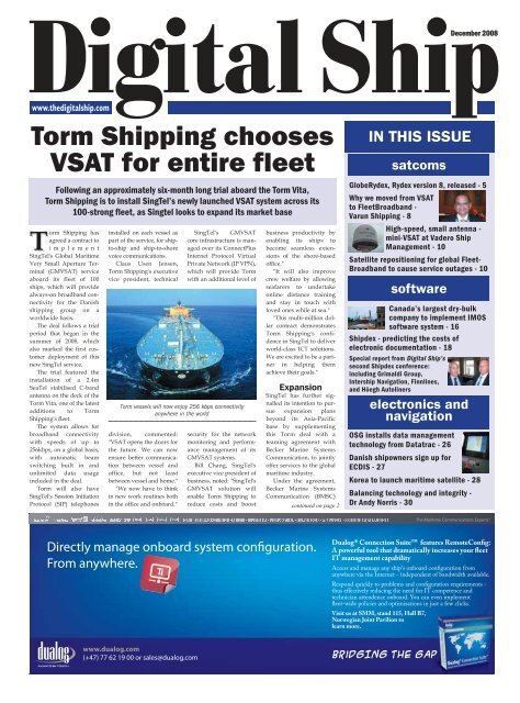 Torm Shipping chooses VSAT for entire fleet - Digital Ship