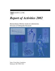 Report of Activities 2002 - Research - Mayo Clinic