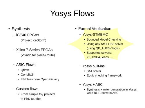 Formal Verification with Yosys-SMTBMC Clifford Wolf