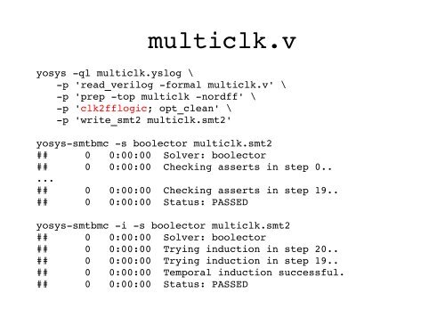 Formal Verification with Yosys-SMTBMC Clifford Wolf