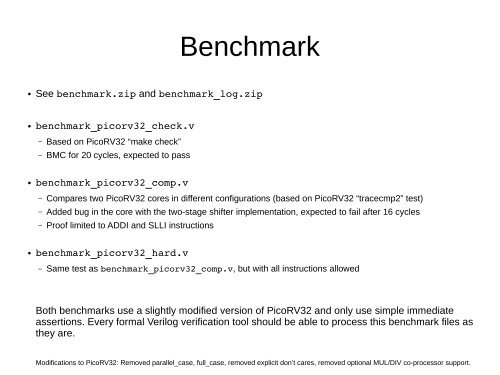 Formal Verification with Yosys-SMTBMC Clifford Wolf