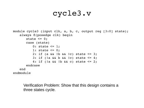 Formal Verification with Yosys-SMTBMC Clifford Wolf