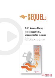 Sequel 3.0.1: Version History and known issues and ... - Steinberg