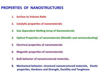 Chapter 4 Properties of nanomaterials