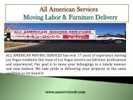 Residential Moving in Las Vegas| All American Services