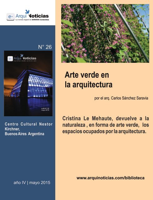 Arte verde en  la arquitectura por el arq. Carlos Sánchez Saravia