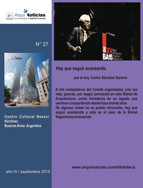 Hay que seguir avanzando  por el arq. Carlos Sánchez Saravia