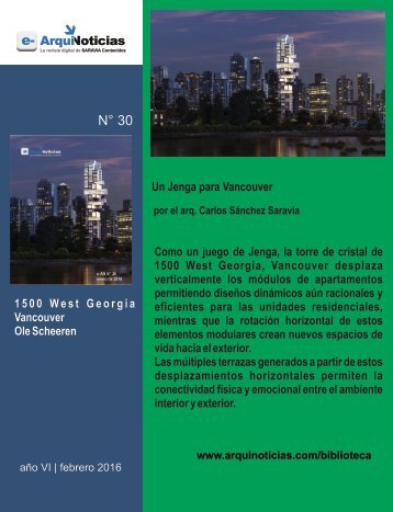 e-An N° 30 nota N° 3 Un Jenga para Vancouver por el arq. Carlos Sánchez Saravia