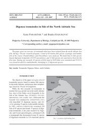 Digenea trematodes in fish of the North Adriatic Sea