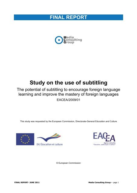 Study on the use of subtitling