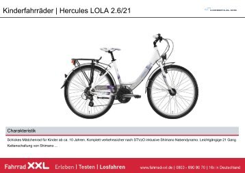 Kinderfahrräder 20-24 Zoll | Hercules LOLA 2.6/21