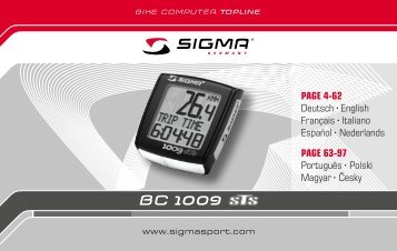 Bedienungsanleitung Sigma BC 1009 STS - Kinderfahrrad