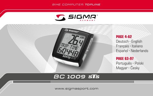 Bedienungsanleitung Sigma BC 1009 STS - Kinderfahrrad