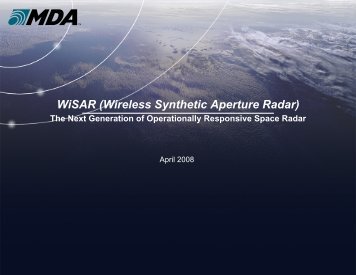 WiSAR (Wireless Synthetic Aperture Radar) - Responsive Space