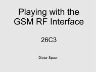 Playing with the GSM RF Interface - CCC Event Weblog