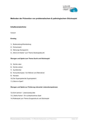 Methoden der Prävention von problematischem & pathologischem ...