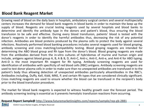 Blood Bank Reagent Market Revenue, Opportunity, Segment and Key Trends 2017-2027