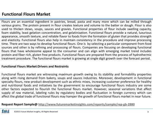 Functional Flours Market Set for Rapid Growth And Trend, by 2027