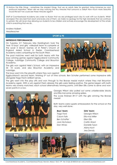 Coombeshead Academy Newsletter - Issue 52