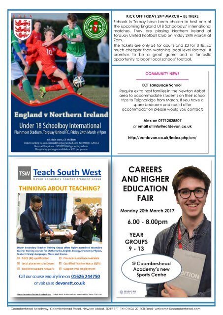 Coombeshead Academy Newsletter - Issue 52