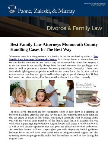 Best family law attorneys Monmouth County - Handling Cases In The Best Way