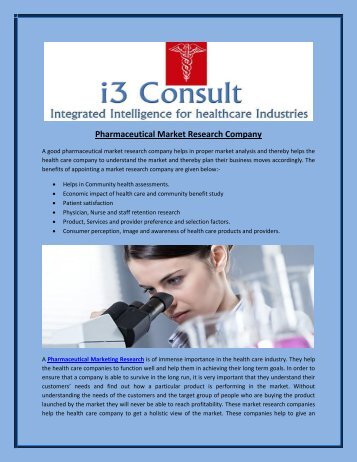 Pharmaceutical Market Research Company