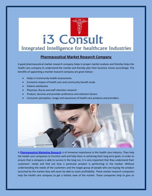 Pharmaceutical Market Research Company