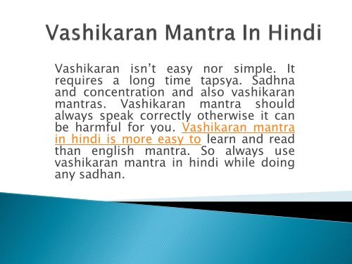 Vashikaran Mantra In Hindi