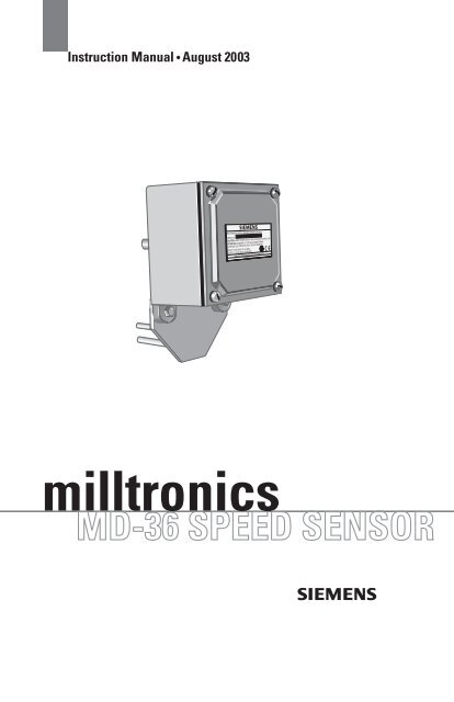 Milltronics MD-36 Speed Sensor - Siemens