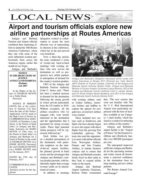 Caribbean Times 6th Issue - Monday 27th February 2017