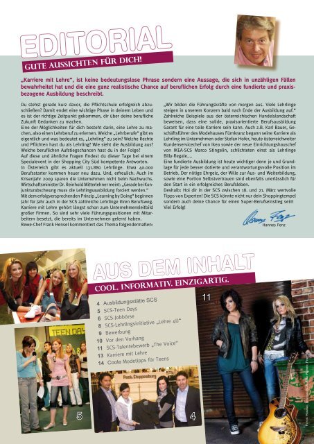 Das JugenD-Kundenmagazin der SCS - Shopping-Intern