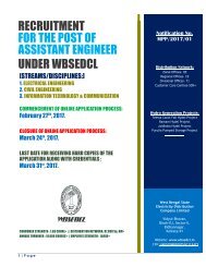 RECRUITMENT FOR THE POST OF ASSISTANT ENGINEER UNDER WBSEDCL