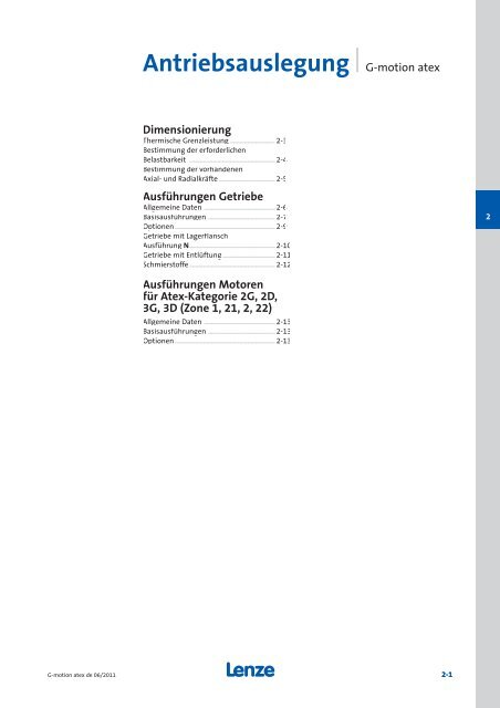 Katalog Getriebemotoren nach Atex - Lenze