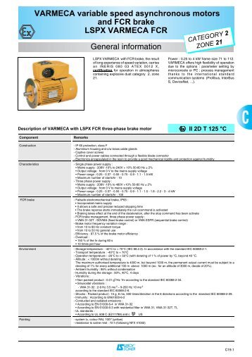 VARMECA variable speed asynchronous motors and ... - Leroy-Somer