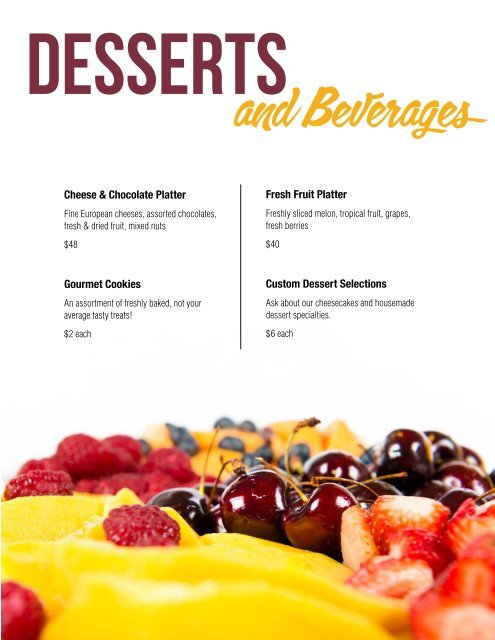 The Clubhouse Caters Menu