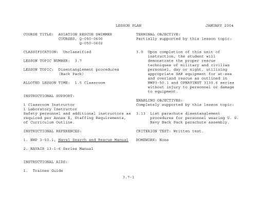 LESSON PLAN NETC The US Navy