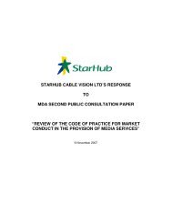 starhub cable vision ltd's response to mda second public ...