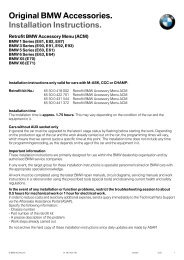 Original BMW Accessories. Installation Instructions. - M5 Board