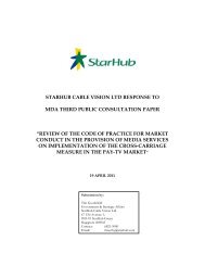 STARHUB CABLE VISION LTD RESPONSE TO MDA THIRD ...