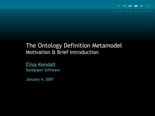 The Ontology Definition Metamodel - Ontolog - CIM3