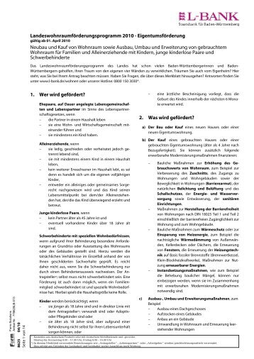 Merkblatt Eigentumsförderung 2010